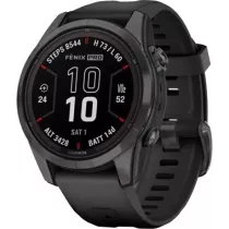 Смарт-часы Garmin Fenix 7S Pro Sapphire Solar Edition Carbon Grey DLC Titanium with Black Band
